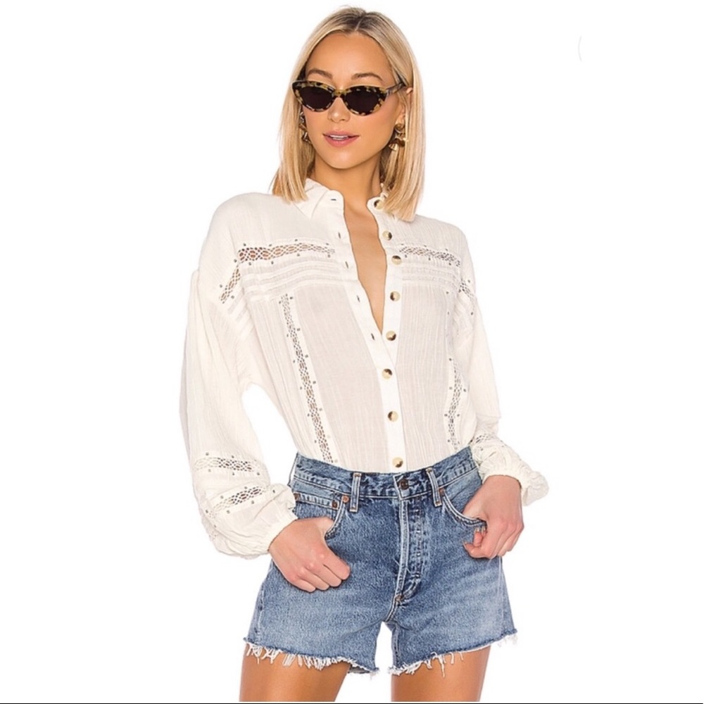 Free People Summer Stars Button Down